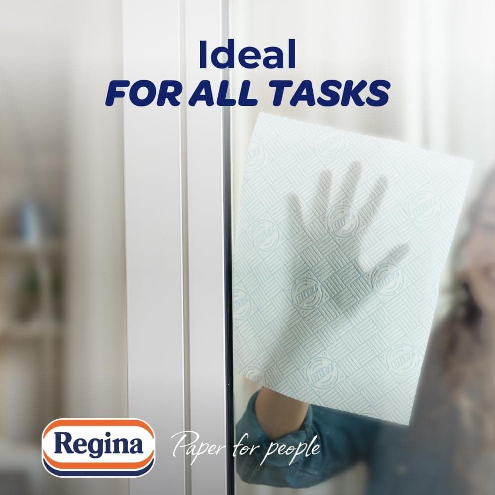 Regina Blitz Household Towels – 12 Triple Layered Rolls, 70 Sheets Per Roll, Recyclable-Paper Packaging, FSC Certified Paper, 60% Larger Than Standard Kitchen Roll Sheets Blitz 12 Rolls — view 2