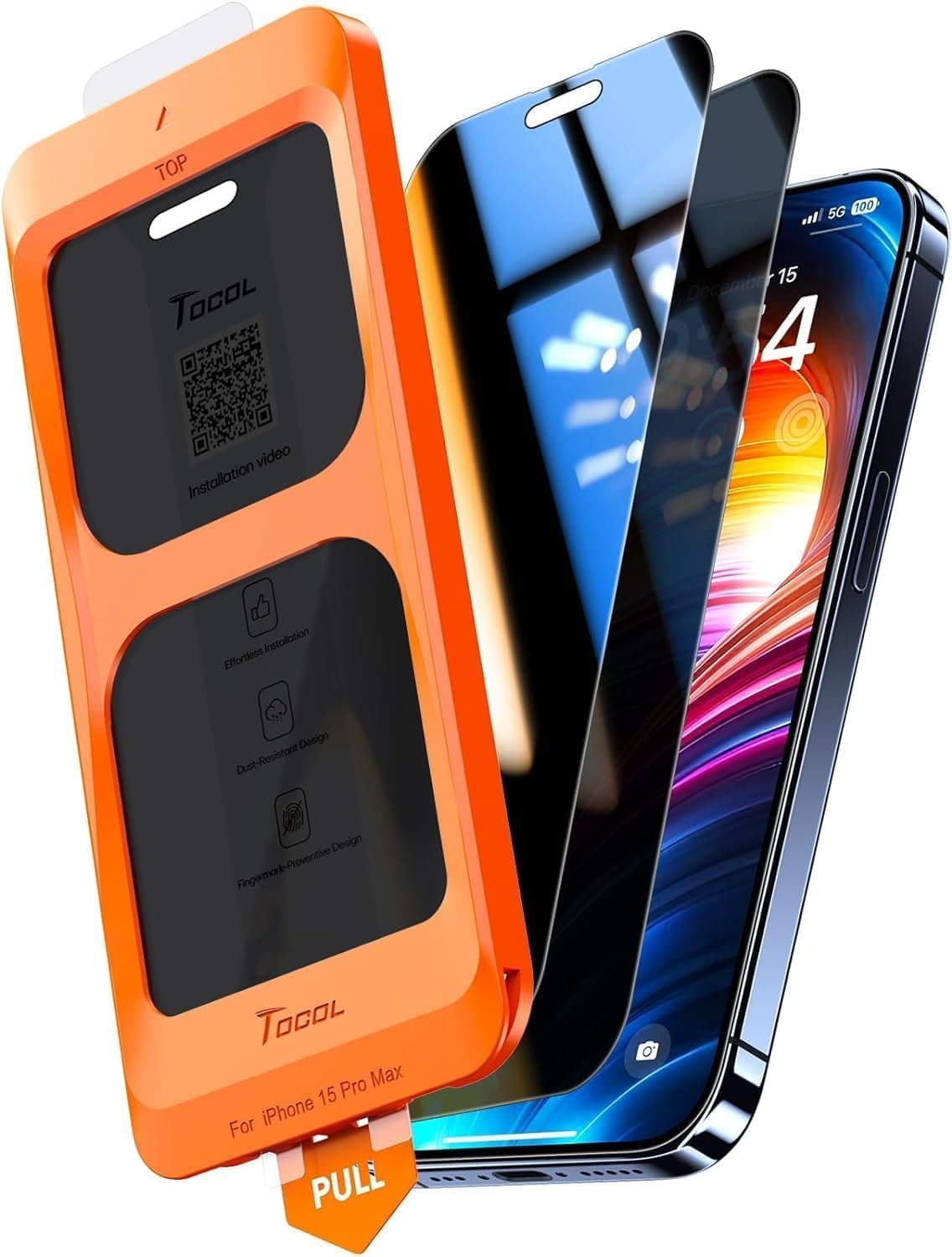 TOCOL Protector Pantalla para iPhone 17 Pro Max, Alineación Automática para Una Instalación Rápida, Cristal Templado de Dureza 9H Inastillable, HD Transparente, 2 Piezas — view 15