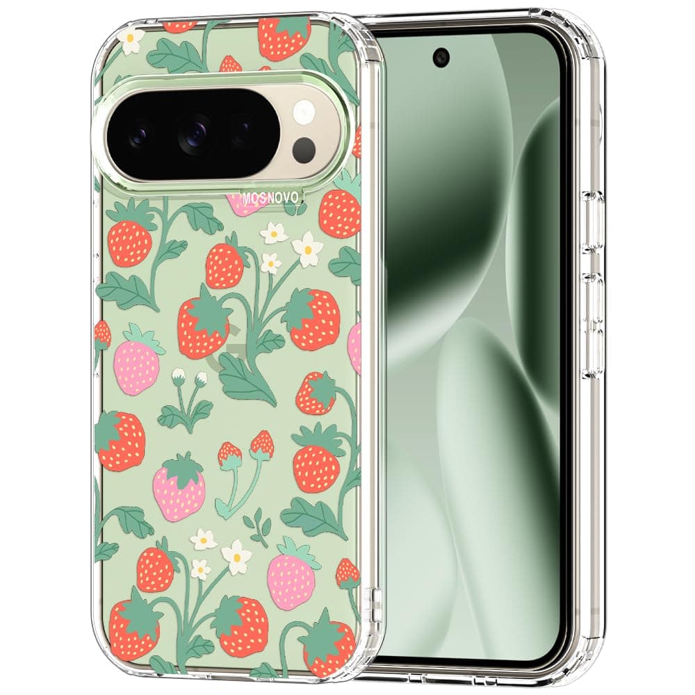 MOSNOVO Case for Google Pixel 9 & Pixel 9 Pro, [Buffertech 6.6ft Military-Grade Drop Protection] [Anti Peel Off Tech] Clear TPU Bumper Phone Case Cover Design - Eucalyptus — view 123