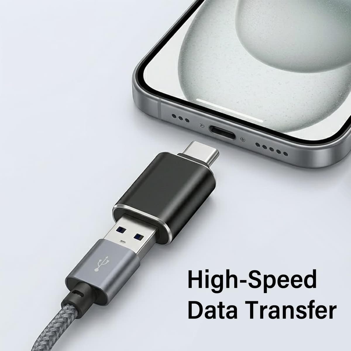3 Pcs USB to USB C Adapter,Aluminum OTG Converter USB-C to USB Female Adaptor ,USB A 3.0 Female to USB-C Male Compatible with Type-C Phones and Tablets,MacBook Pro, Other USB Type-C Devices(Black) — view 4