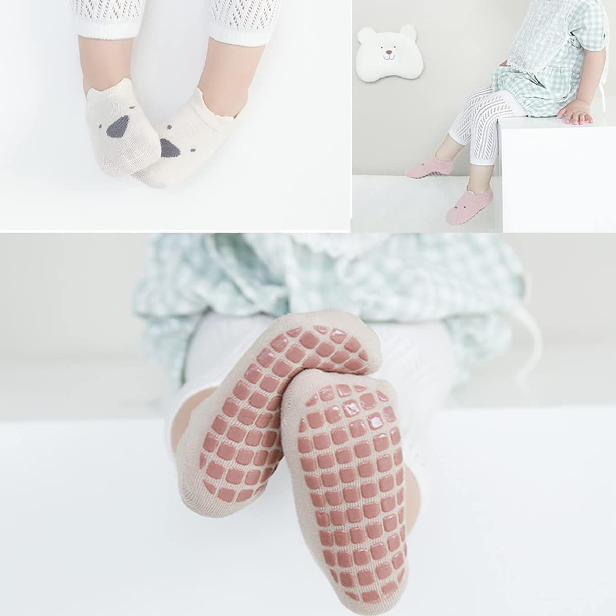 YANWANG Bebé Antideslizante Tobillo Calcetines De Dibujos Animados Lindo Agarre Calcetines Para Bebés Niños Niños Niñas Multicolores 6 Par — view 2