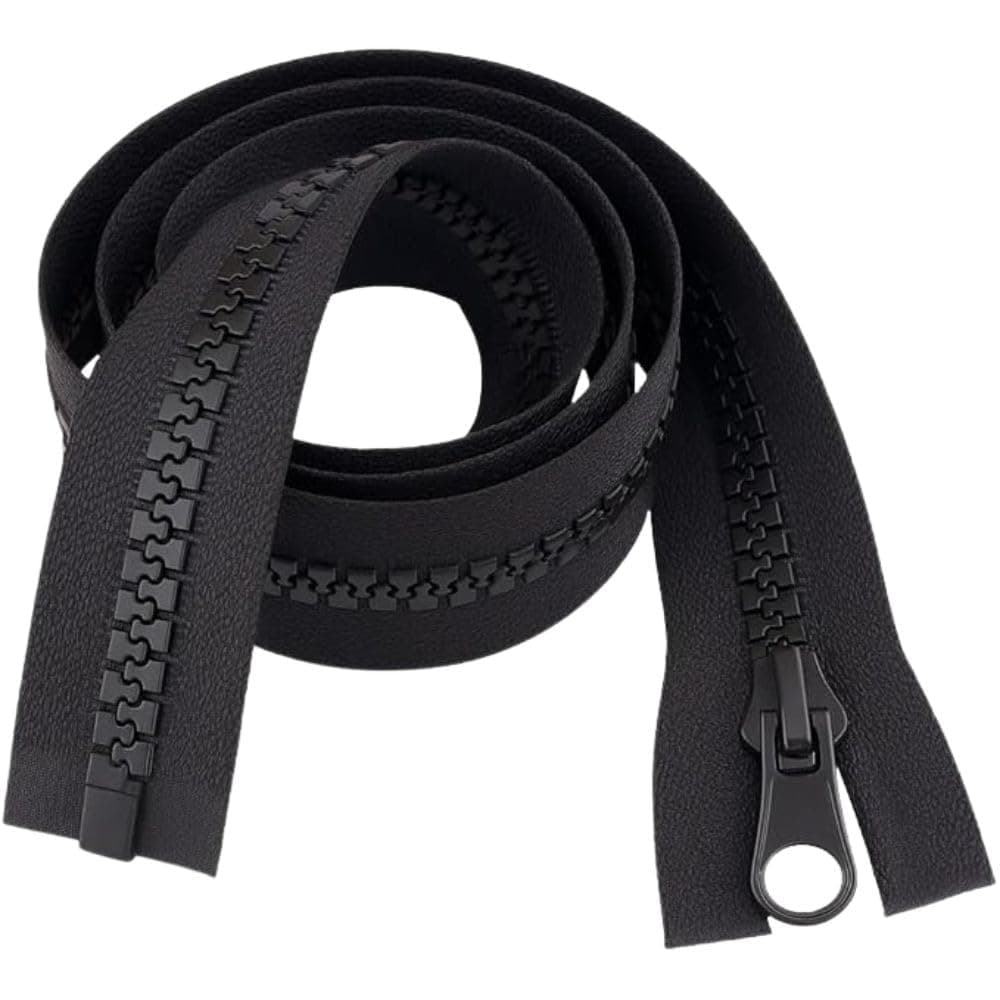 Open-Ended Chunky Zip Black 34" (86cm) - Heavy-Duty #5 Plastic Teeth Separating Zipper for Sewing & Repairs: Coats, Jackets, Sleeping Bags, Large Bags & Upholstery by Giddy Square