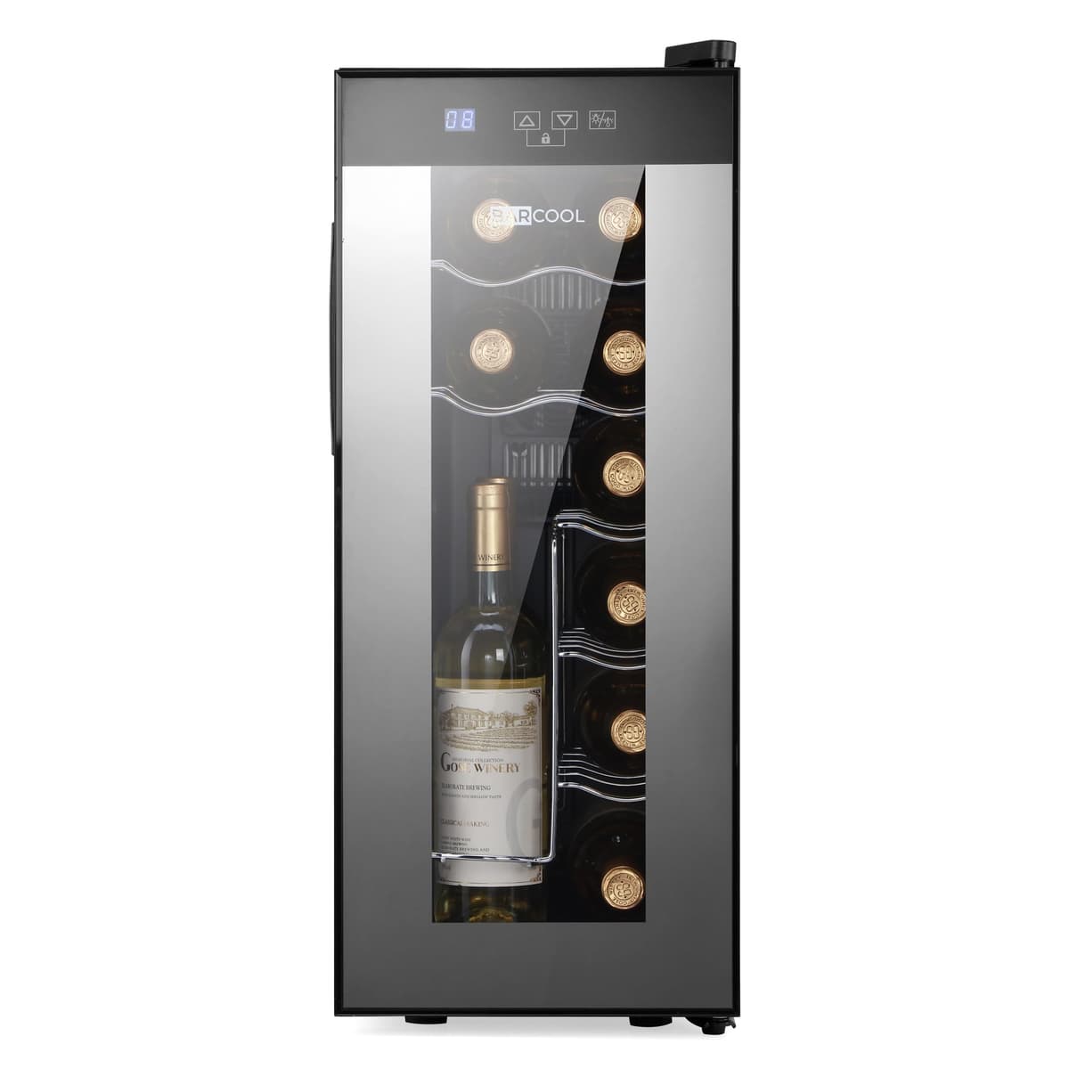 Barcool VINO12 – Table-Top Slim Wine Cooler Fridge Black | 5-18°C | 12 Bottle Wine Fridge | LED + Digital Display | UV-Tempered Glass Door Drinks Cellar | Single-Zone — view 5