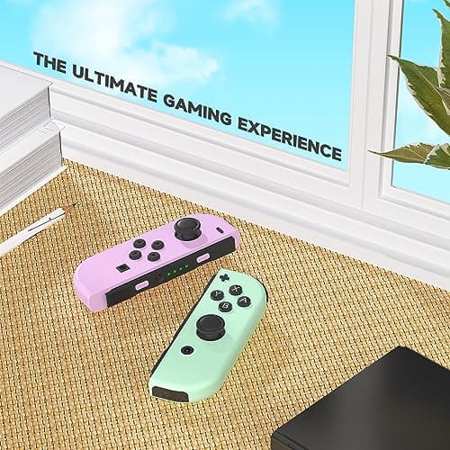 FZPYZO Switch Controller for Nintendo Switch, Replacement Switch Controllers Left and Right Wireless Switch JoyPad Controller Support Vibration/Screenshot/Wake Up. [nintendo_switch] (Purple Green) — view 5