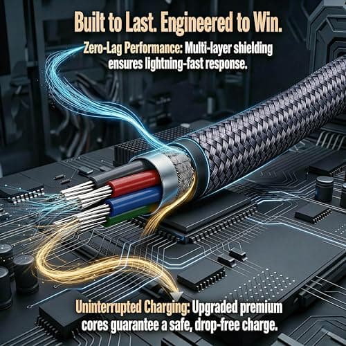 Ruaeoda 6ft USB 2.0 Printer Cable, Type A to B Male Scanner Cord, Compatible with HP, Compatible with Canon, Compatible with Epson, DAC - Space Grey — view 5