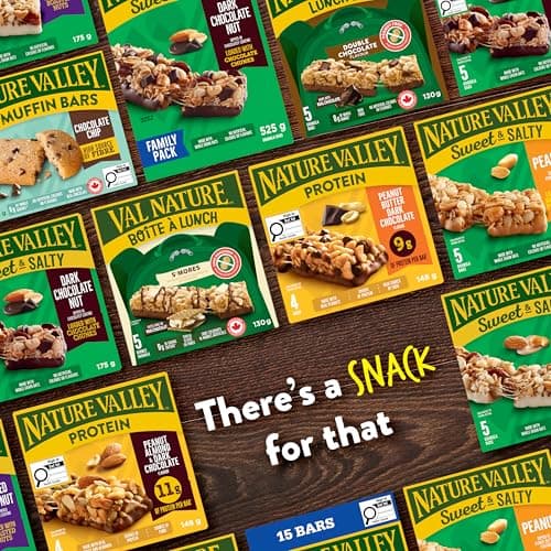 NATURE VALLEY - VALUE PACK SIZE - Fruit and Nut, Almonds, Raisins, Peanuts, Cranberries Granola Bars, Pack of 28 Bars, 980 Grams Package, Whole Grains, No Artificial Colours, No Artificial Flavours — view 6