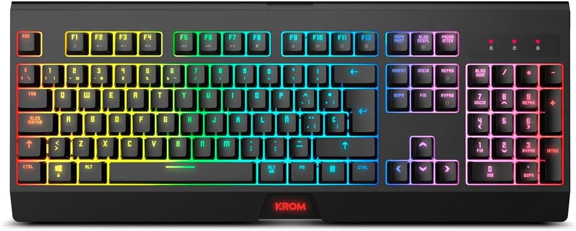 KROM Kabala - Kit Teclado Membrana inalámbrico RGB Rainbow retroiluminado, 6 Teclas Anti-Ghosting, Raton Óptico inalámbrico 6 — view 2