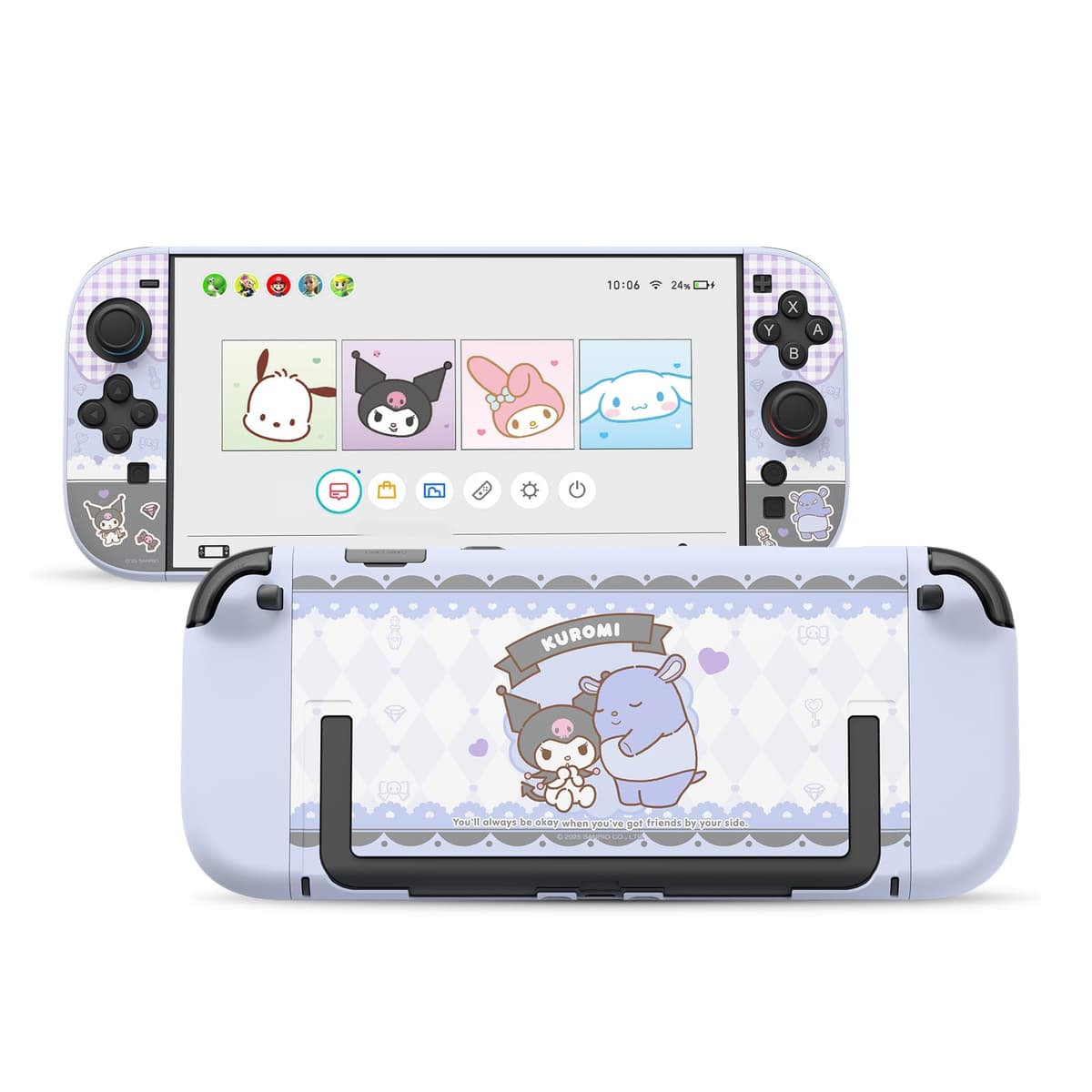 Kuitmor Cute Plush Protective Case Compatible with Switch 2 (2025), Anti-Scratch and Shock-Absorption Hard PC Shell Cover for Switch 2 Game Console and Joystick Controller - KLM — view 20
