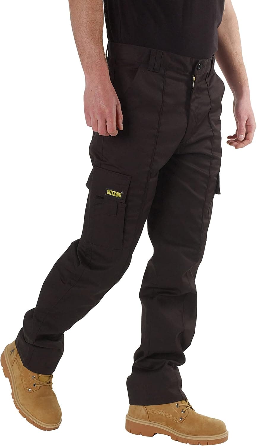 SITE KING Mens Cargo Combat Work Trousers Sizes 28 to 56 with Button & Zip Fly