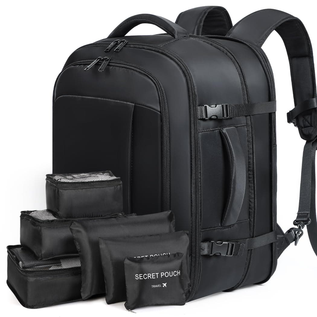 Lekespring Mochila de Viaje para Cabina de Avión 40x20x25 (20L), con Compartimento Húmedo y 6 Bolsas Organizadoras - Negocios y Escuela - Negro — view 10