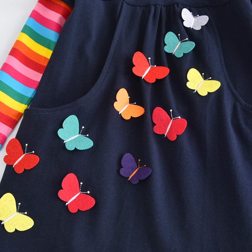 VIKITA Vestido para Niñas Manga Larga Algodón Princesa Casuales Bebe Niñas 2-8 años — view 6
