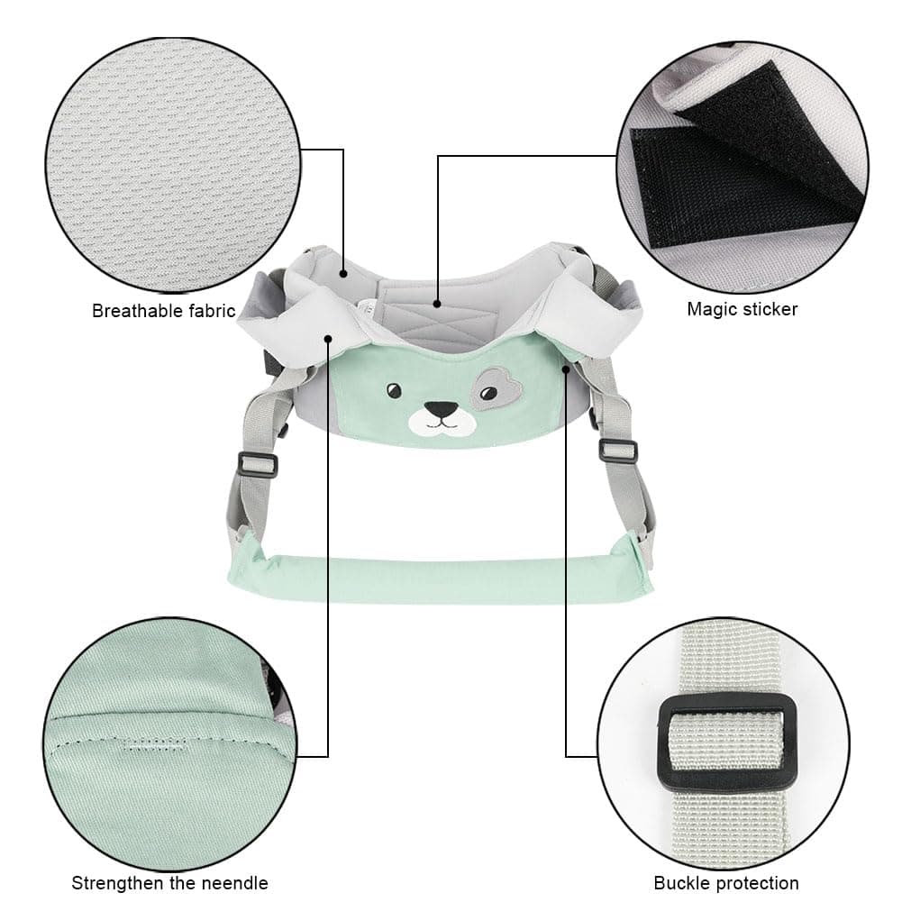 Vicloon Arnés de Seguridad para Caminar Arnes Bebes Ajustable Arnés de Bebe con Hebilla de Seguridad y Calcomanías Mágicas Transpirable Cinturón de Andador para Bebe 7-24 Mes — view 2