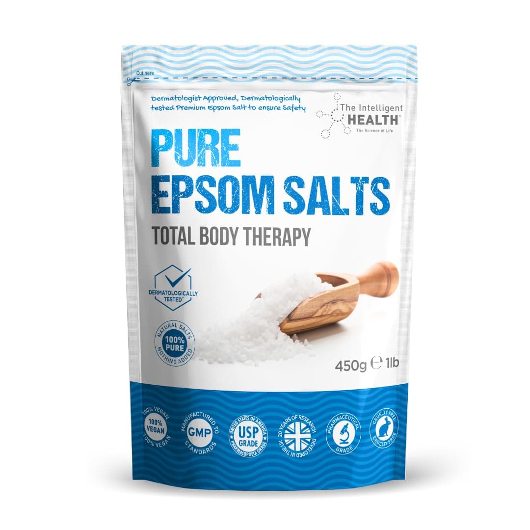 The Intelligent Health Magnesium Sulphate Bath Salts Soak, Muscle Magnesium Epsom Salts for Bathing and Foot Soaking for Women & Men - 1kg Resealable Pouch — view 12
