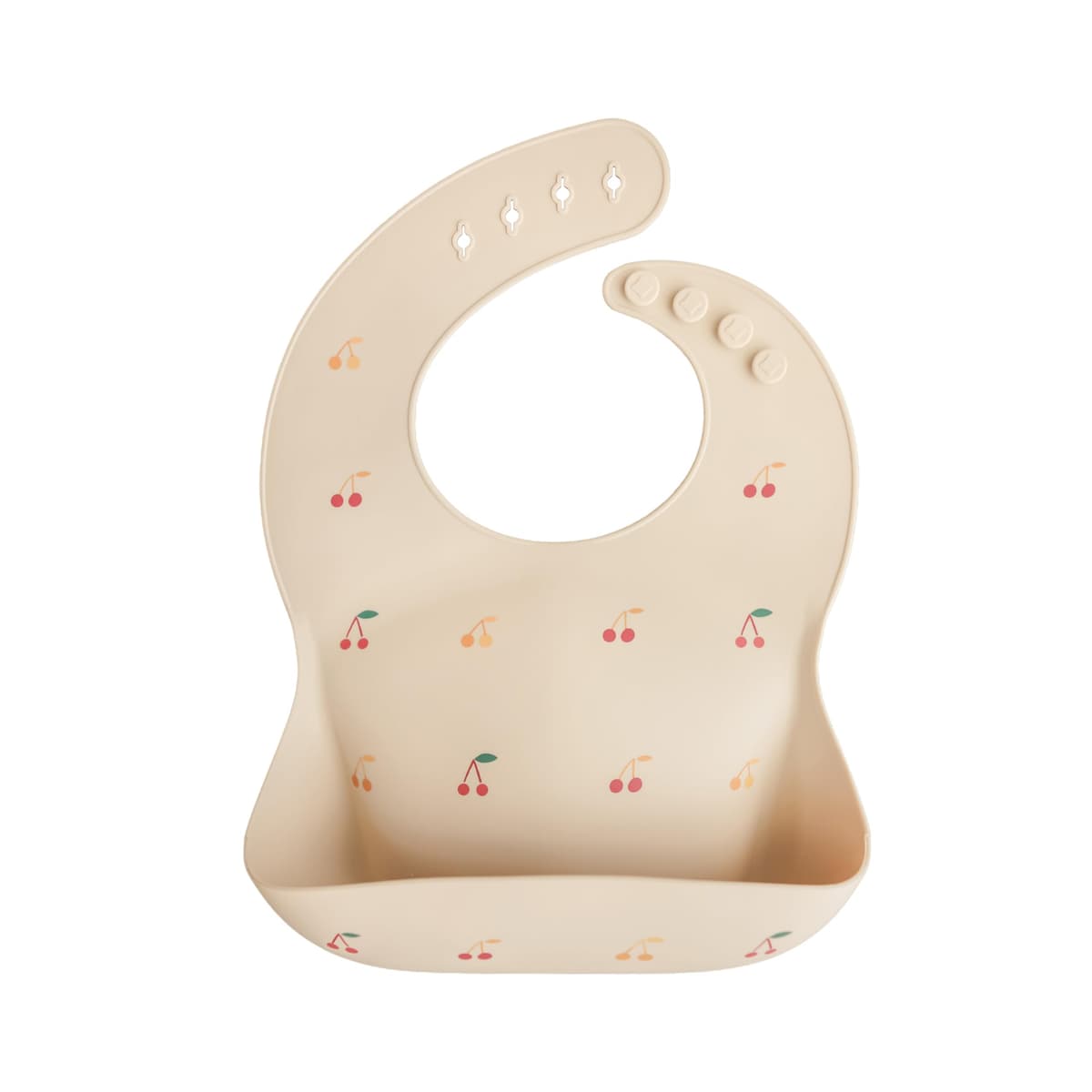 Mushie Baby Silicone Bib | Adjustable Fit Waterproof Bibs | Easy Wipe Baby Feeding Bibs | 4 Adjustable Sizes with Deep Front Pockets | 100% BPA and Phthalate Free