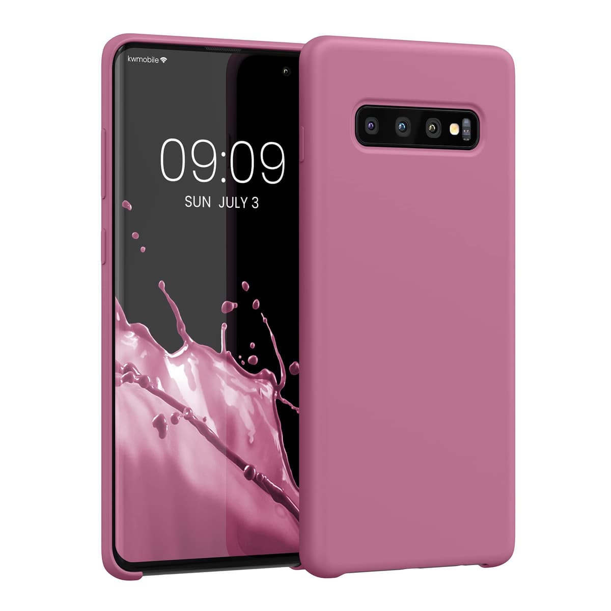 kwmobile Case for Samsung Galaxy S10 Plus / S10+ Case - Soft Cover - Shockproof Silicone - Wireless Charging Dark Rose