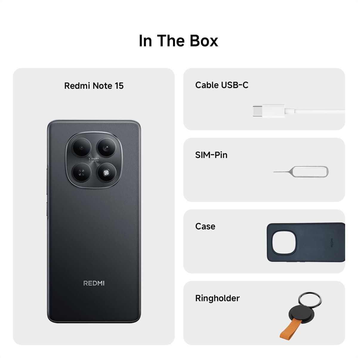 XIAOMI Redmi Note 15, Smartphone 6+128 GB, Massive 6000mAh Battery, Water Resistance, 108MP Super-clear Camera, 6.77" FHD+ Display, Glacier Blue, Warranty 2 years, Charger Not Included — view 4