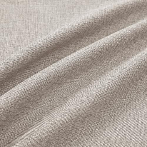 JIUZHEN Faux Linen Valance Curtains - Light Filtering Short Window Treatment with Rod Pocket, Farmhouse Valances for Kitchen Living Room Bedroom Bathroom, 42 x 12 Inch, 1 Panel, Stone — view 3