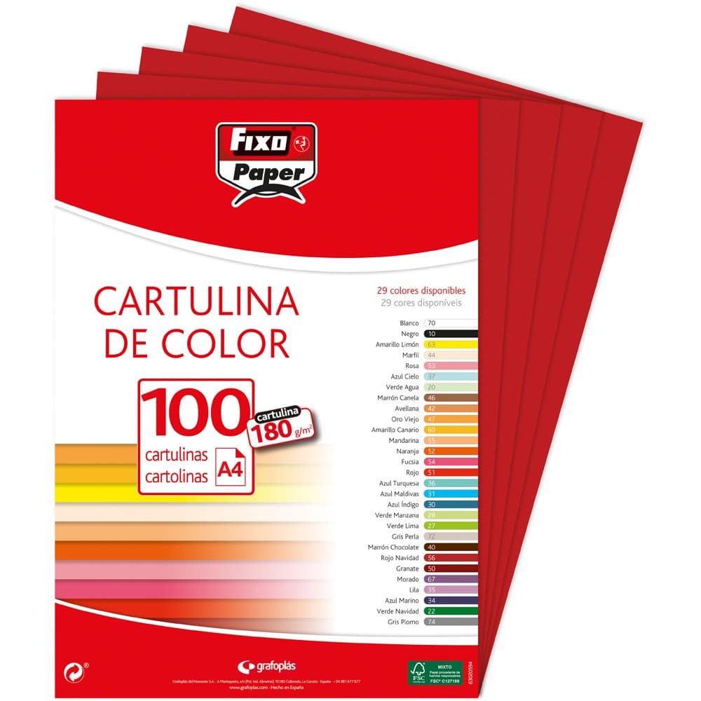 Fixo Paper 11110470 - Pack de 100 – Cartulina blanca A4, 180g — view 116