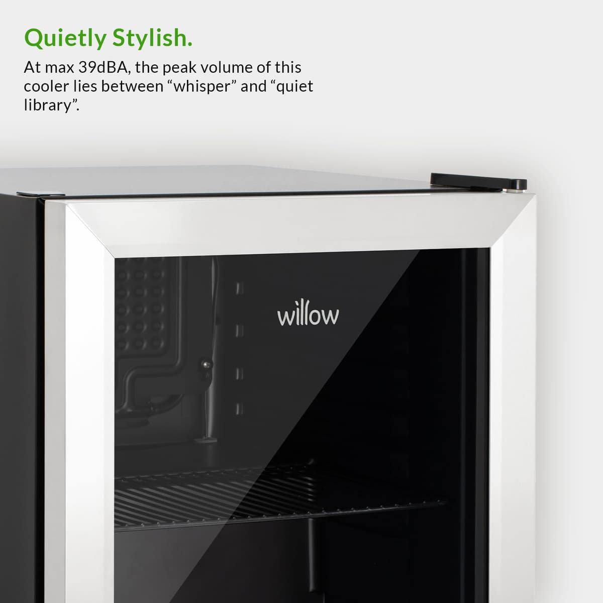 Willow WBC48SS 48L Table Top Beverage Cooler with Triple Glazed Glass Door, Adjustable Thermostat, 2 Years Warranty – Stainless Steel — view 4
