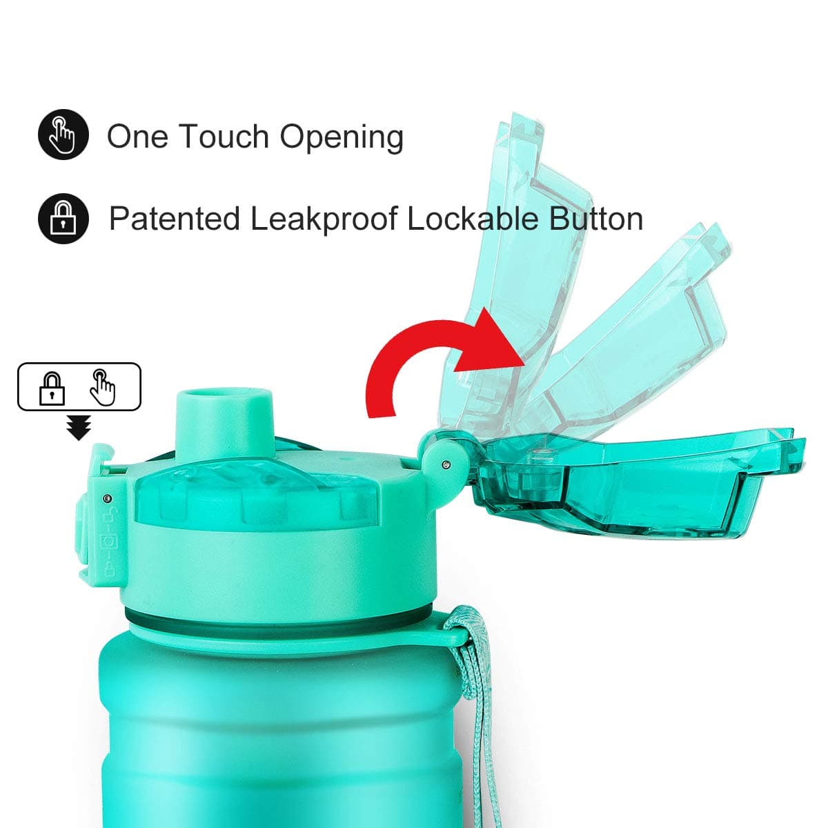 ZOUNICH Botella Agua Deporte Botellas Agua Niños sin BPA, Reutilizable Tritan Plástico Ecologica con Filtro, 400ml/500ml700ml/1l, Cantimploras para Gimnasio, Bicicleta, Colegio, Oficina, Viajes — view 3