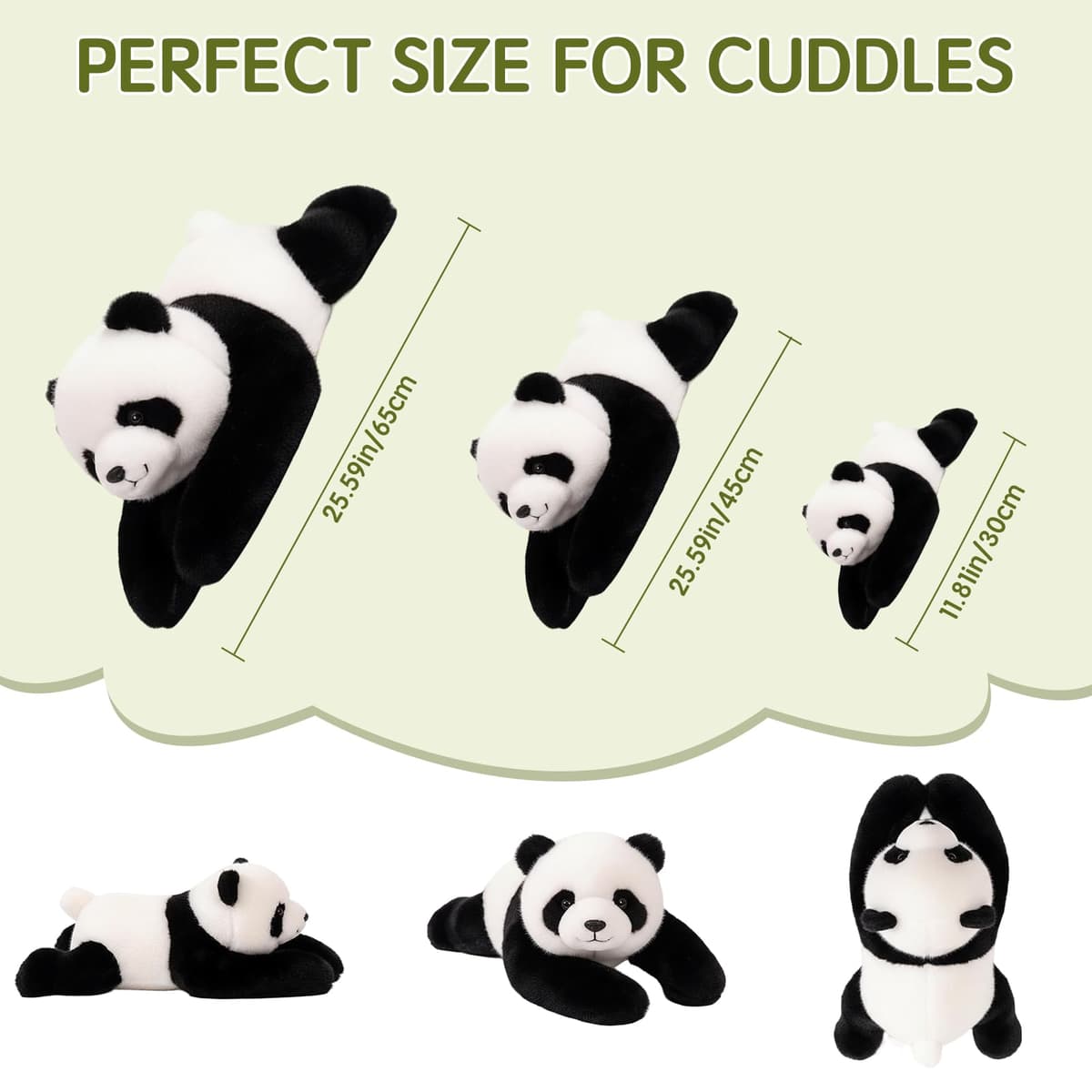 Weighted Plush Animals for Kids & Adults - Panda Teddy Bear Dinosaur Stuffed Toys, Hugging Pillow for Anxiety Relief & Sleep Support (Panda, 65cm) — view 2