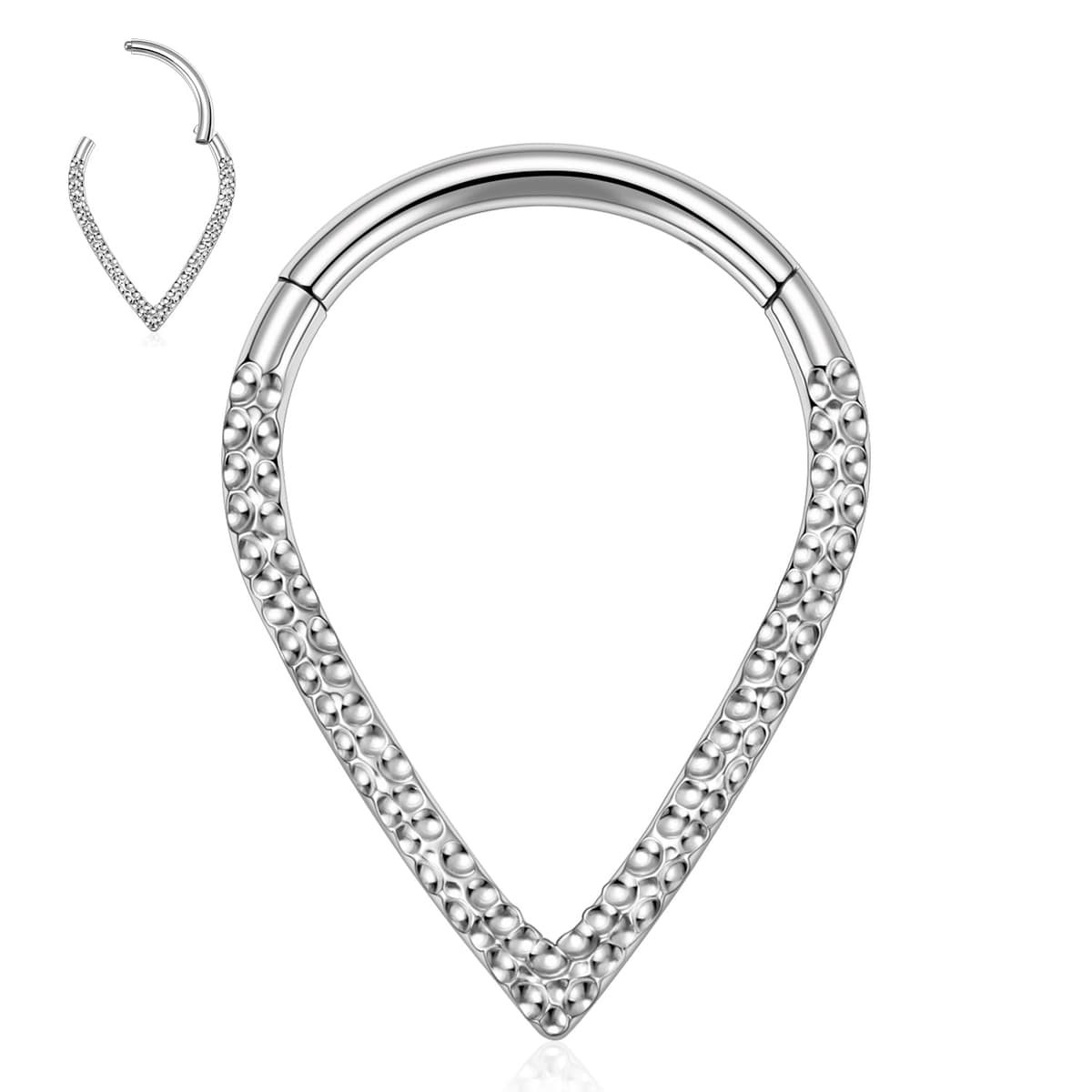hengkaixuan Teardrop Daith Earrings Septum Jewellery Nose Hoop Ring Surgical Steel Daith Rook Tragus Piercing Jewellery Septum Clicker Ring Small Hoop Earring — view 5