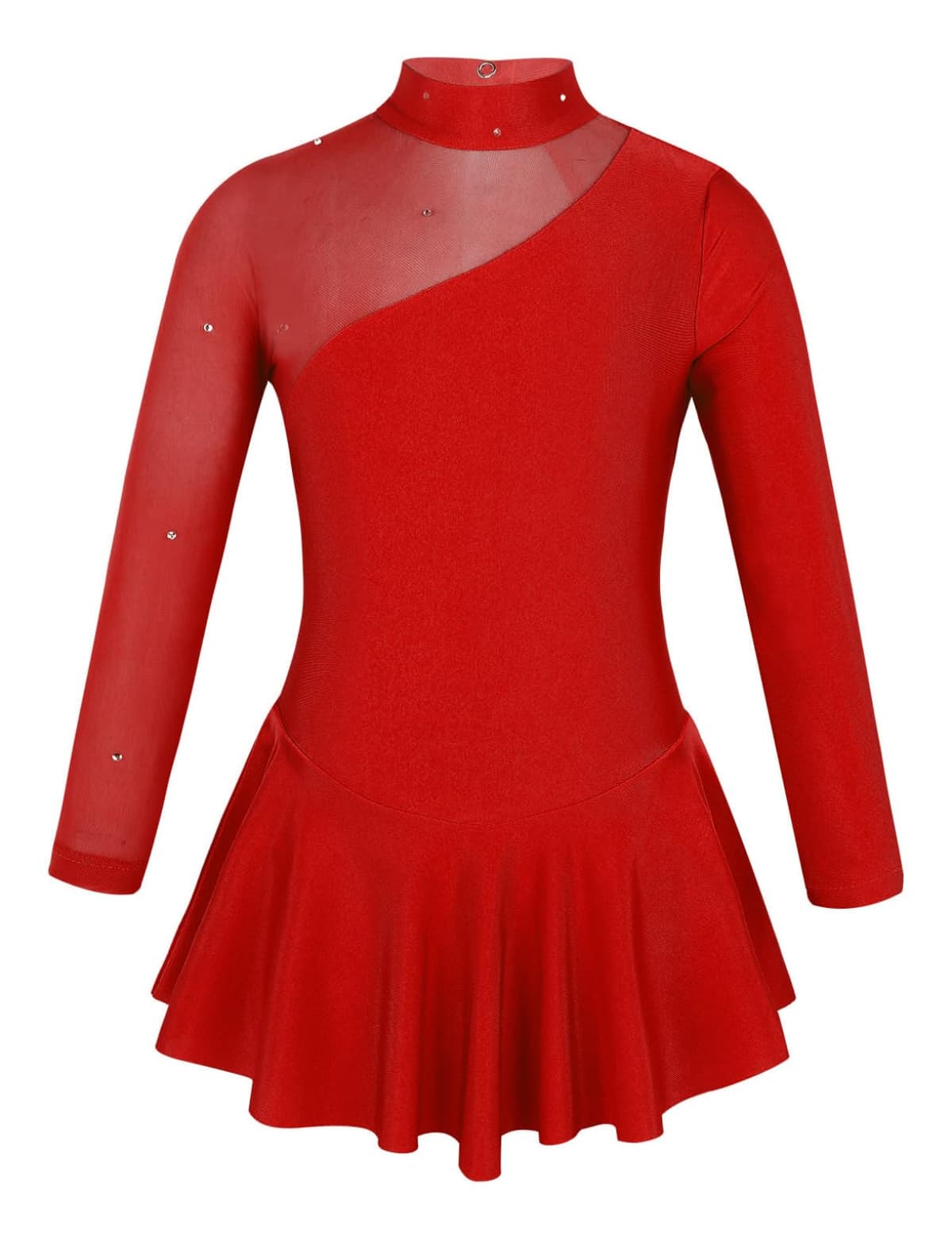 Freebily Vestido de Danza Patinaje sobre Hielo para Niña Leotardo de Manga Larga Maillot de Gimnasia Rítmica Competición Vestido de Bailarina Ballet — view 8