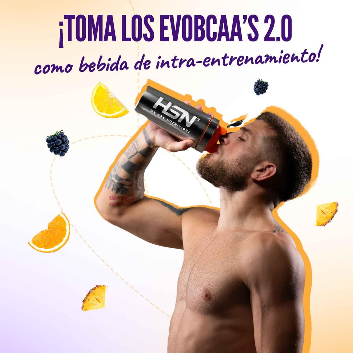 HSN BCAA con Glutamina Evobcaa's 2.0 | Limón 500g | Aminoácidos Ramificados Ratio 12:1:1 (Leucina + Valina + Isoleucina) | No Incluye Dosificador | No-GMO, Vegano, Sin Gluten — view 4