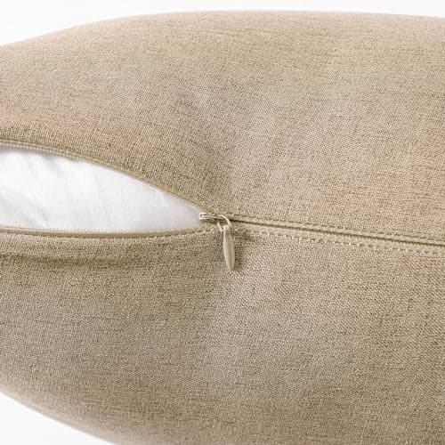 MIULEE Pack of 2 Decorative Outdoor Solid Waterproof Throw Pillow Covers Polyester Linen Garden Farmhouse Cushion Cases for Patio Tent Balcony Couch Sofa 18x18 inch Light Tan