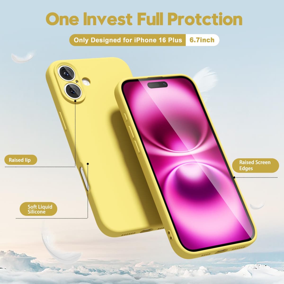 oakxco for iPhone 17 Pro Max Phone Case Liquid Silicone, Cute Thin Slim Grip Soft Rubber Gel for Women Men, Smooth Matte TPU Plain Solid Color Girly Simple Case with Camera Cover, Light Pink — view 1269