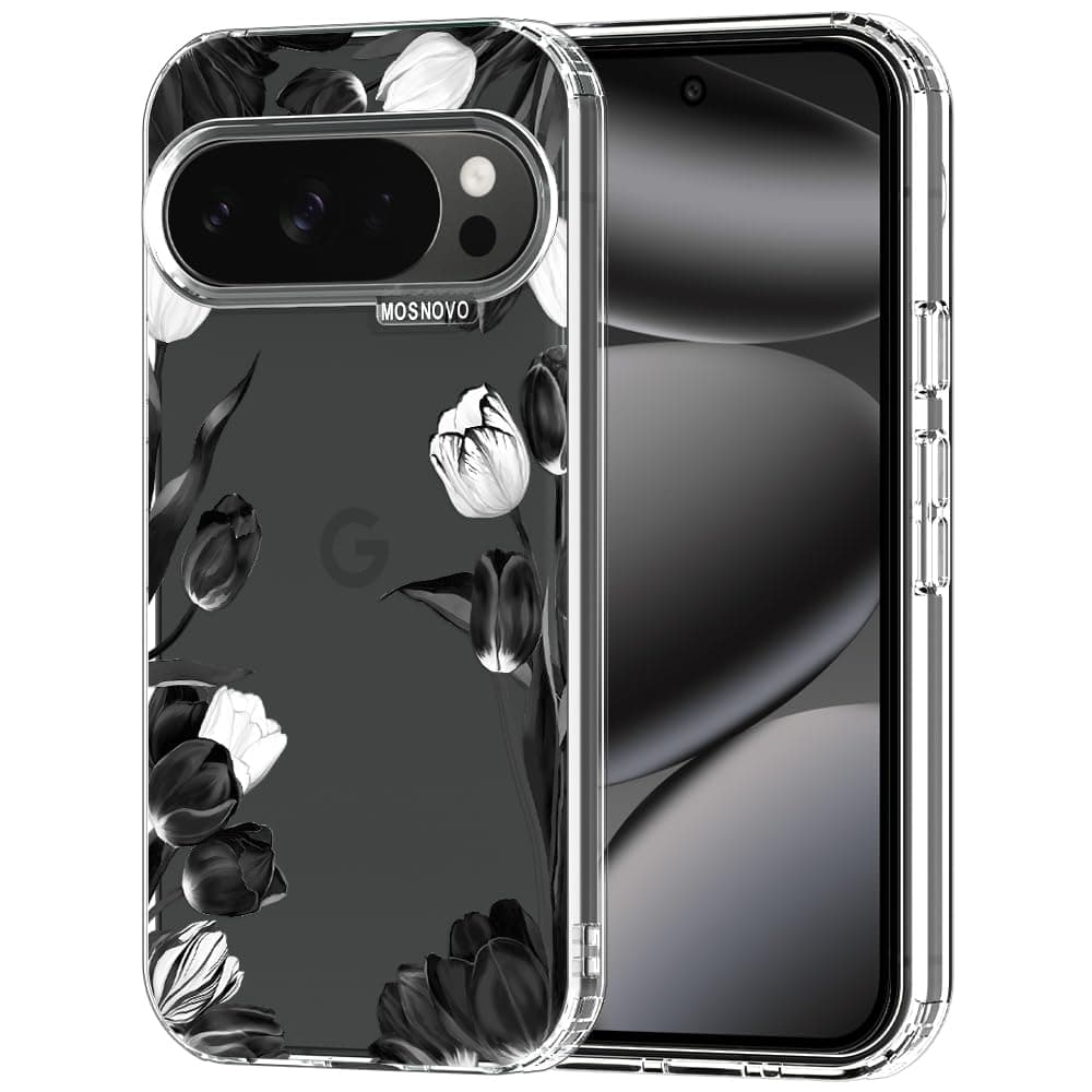 MOSNOVO Case for Google Pixel 9 & Pixel 9 Pro, [Buffertech 6.6ft Military-Grade Drop Protection] [Anti Peel Off Tech] Clear TPU Bumper Phone Case Cover Design - Eucalyptus — view 57