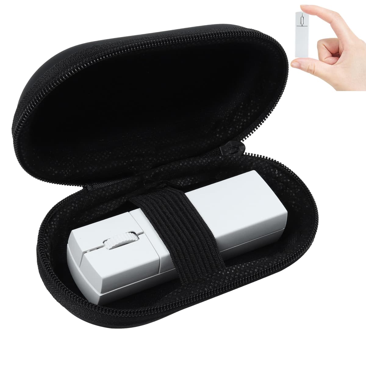 elec Space Wireless Mini Finger Mouse - Silent Dual-Mode Bluetooth & 2.4GHz, Ergonomic Portable PC Mice with Case, Compatible with MacBook and Chromebook