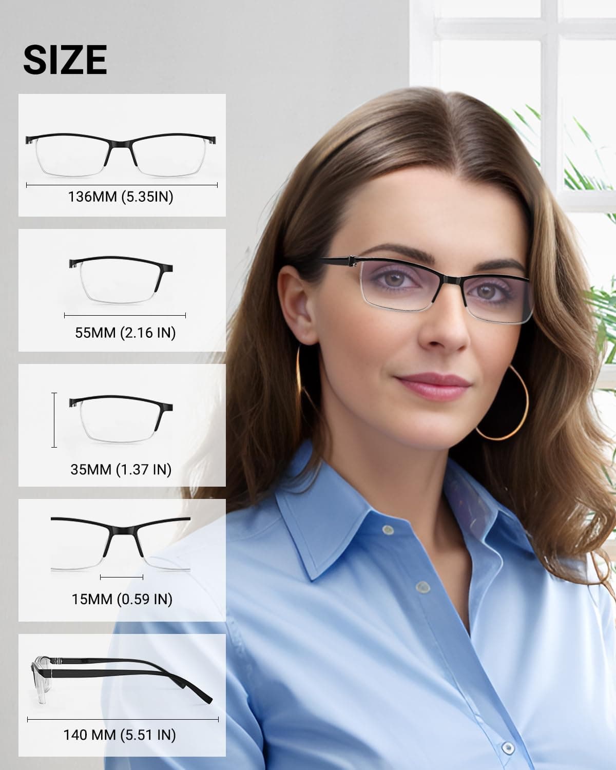 TERAISE Gafas de lectura anti luz azul, ligeras y cómodas gafas de lectura para hombres y mujeres, Lectores luz azul para computadora/teléfono incluido estuche para gafa — view 5