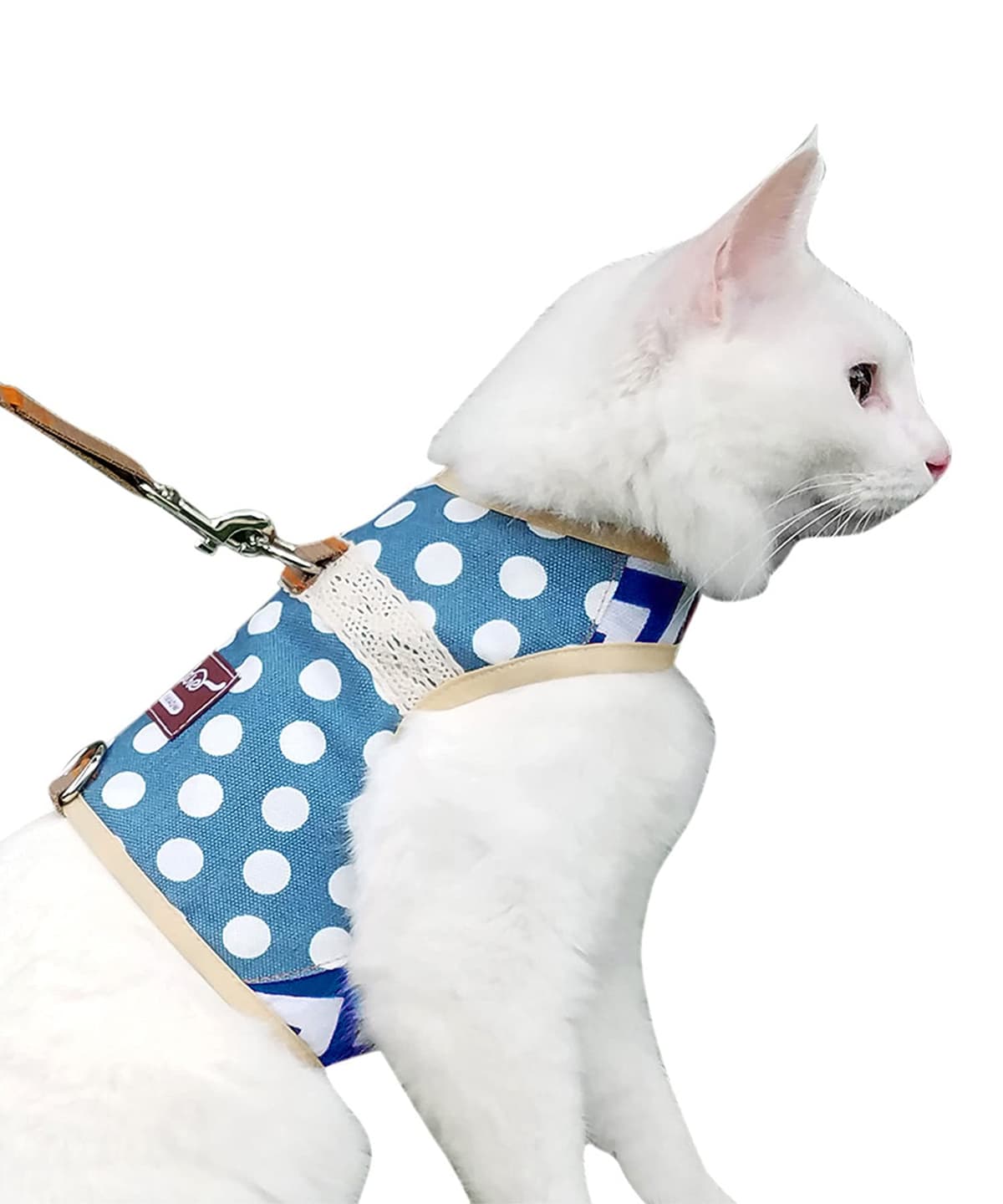 Escape Proof Cat Harness with Leash Large, Adjustable Cat Walking Jackets, Padded Cat Vest Sailor Suit Navy — view 11