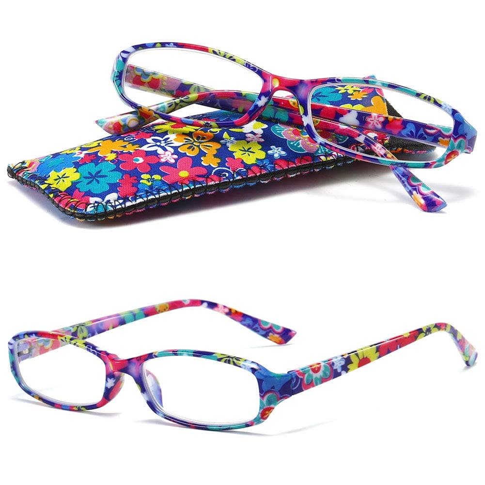 VEVESMUNDO Gafas de Lectura Mujer Hombre Compactas Portatiles Flores Anteojos Para Leer con Colores Bolsillo 1.0 1.25 1.5 1.75 2.0 2.25 2.5 2.75 3.0 3.5 4.0