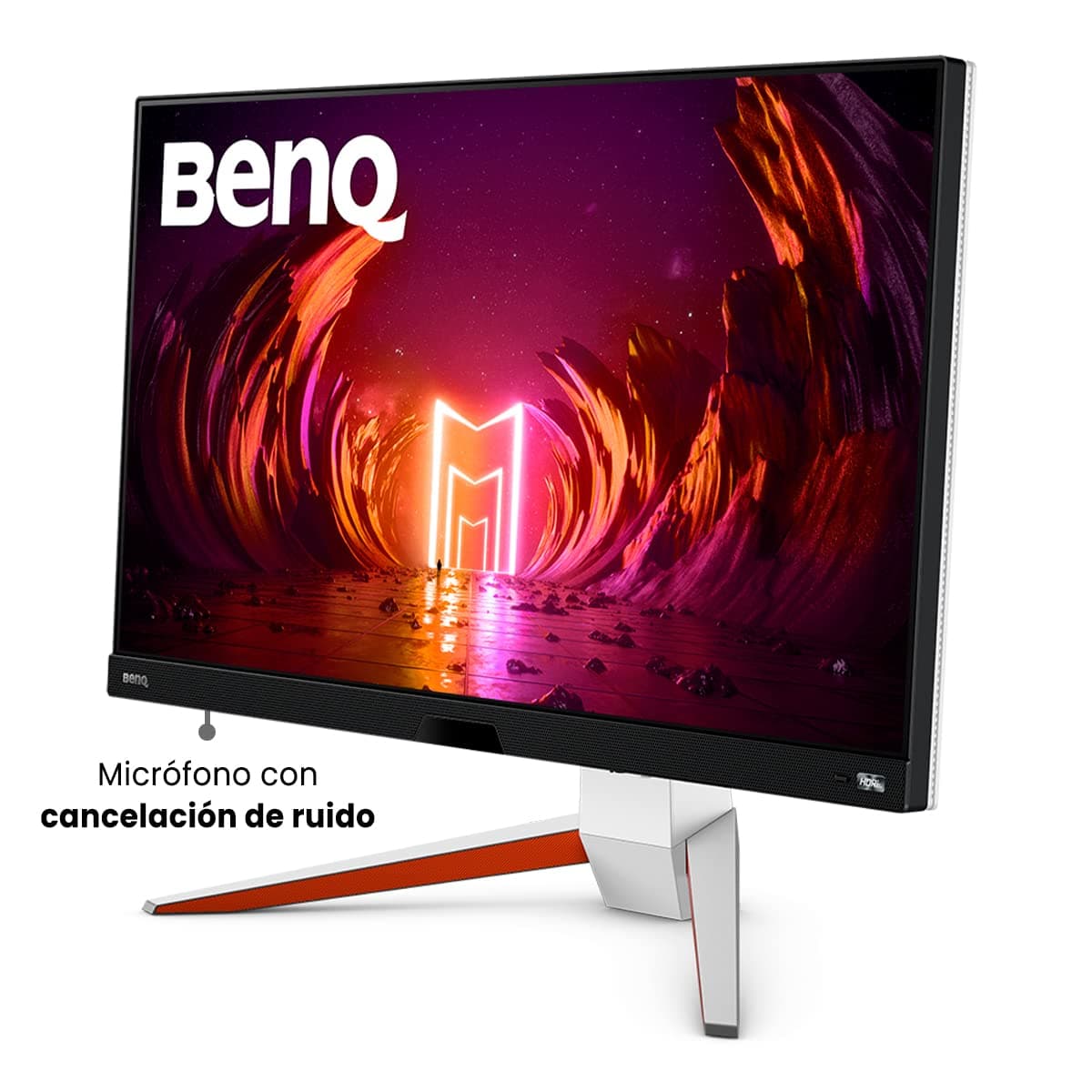 BenQ MOBIUZ EX2710U Monitor Gaming Blanco 27” 4K UHD IPS, 144Hz, 1ms, HDR600, HDMI 2.1 48Gbps, VRR para PS5, FreeSync Premium, 98% P3, Control Remoto, Eye-Care, Altavoces 2.1 — view 4