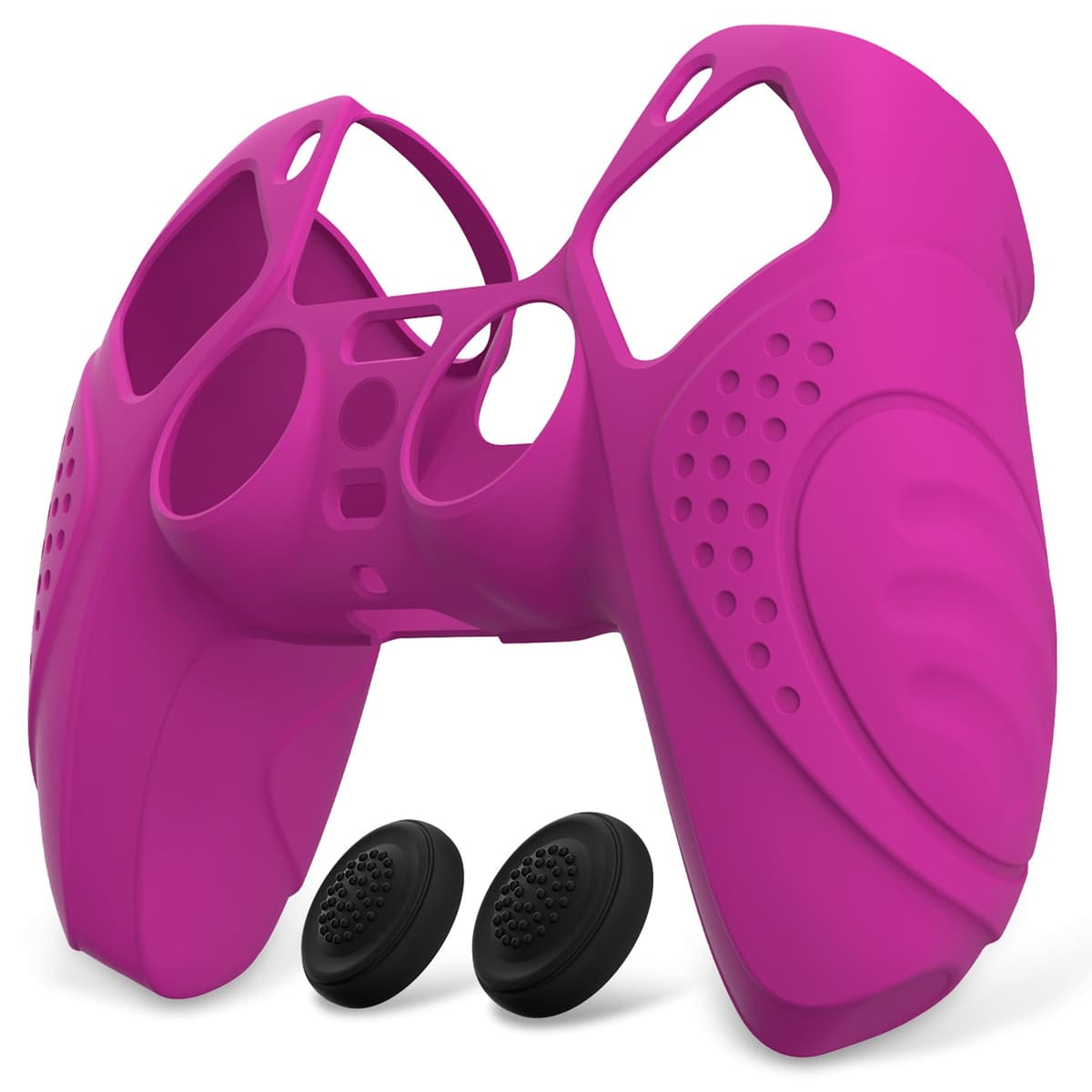 eXtremeRate PlayVital Funda de Silicona para ps5 - Carcasa Protectora Suave y Antideslizante con 2 Tapas de Joystick, Compatible con DualSense, Accesorio para ps5 (Edición Guardian-Malva Violeta) — view 9