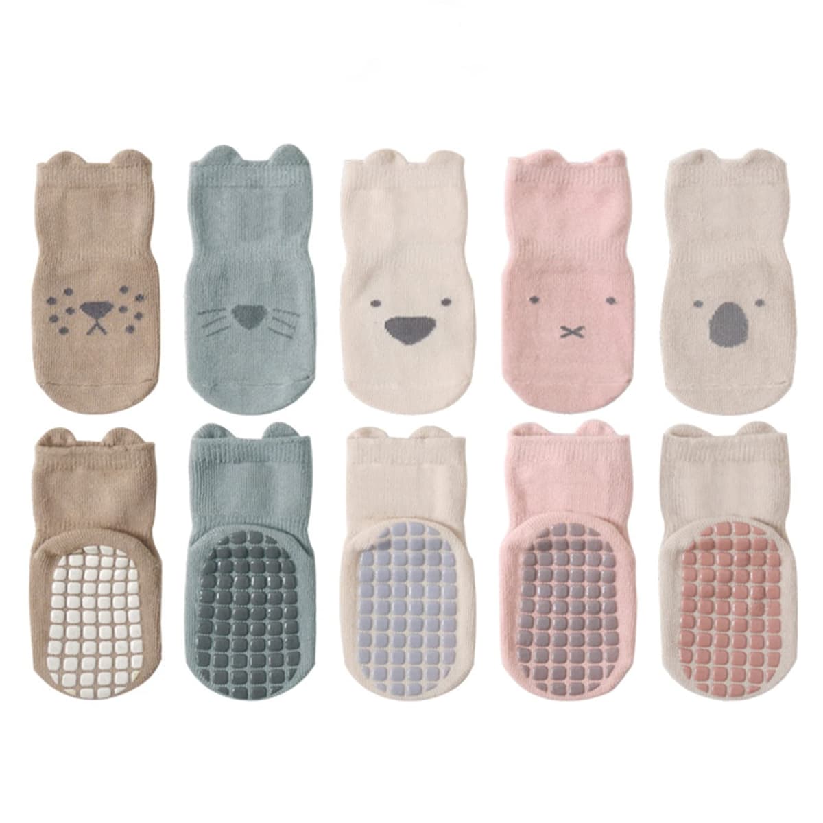 DRESHOW Bebés Calcetines Antideslizantes Calcetines de Tripulación de Tobillo con Agarres Calcetines de Algodón de Dibujos Animados para Bebé Niñas Niños — view 7