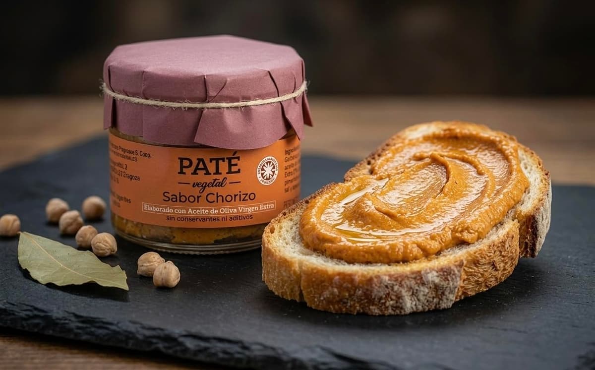 Paté Vegetal Sabor Chorizo (Pack 2x115g) Alternativa Saludable- Con AOVE y Proteína de Garbanzo - Vegano, Gourmet - Sin Aditivos. — view 4