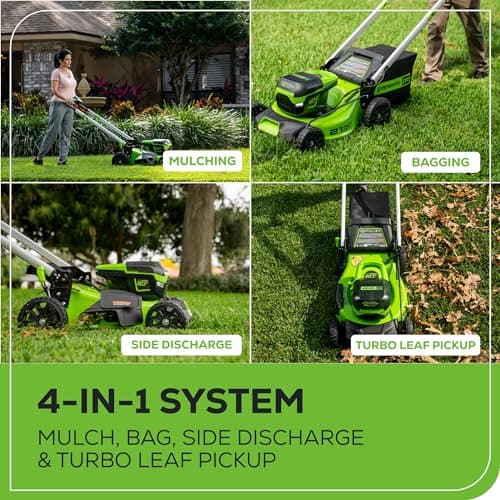 Greenworks 60V 21" Brushless (Self-Propelled) Cordless Lawn Mower, 2 x 4.0Ah Batteries (3/4 Acre, Rapid Charger, 4-in-1, LED Lights, IPX4) — view 9