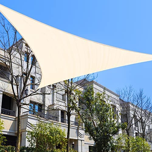 Yardmaker 16'x16'x23' Sun Shade Sail Right Triangle Canopy Shade Cover for Patio Garden Outdoor Backyard, Cream