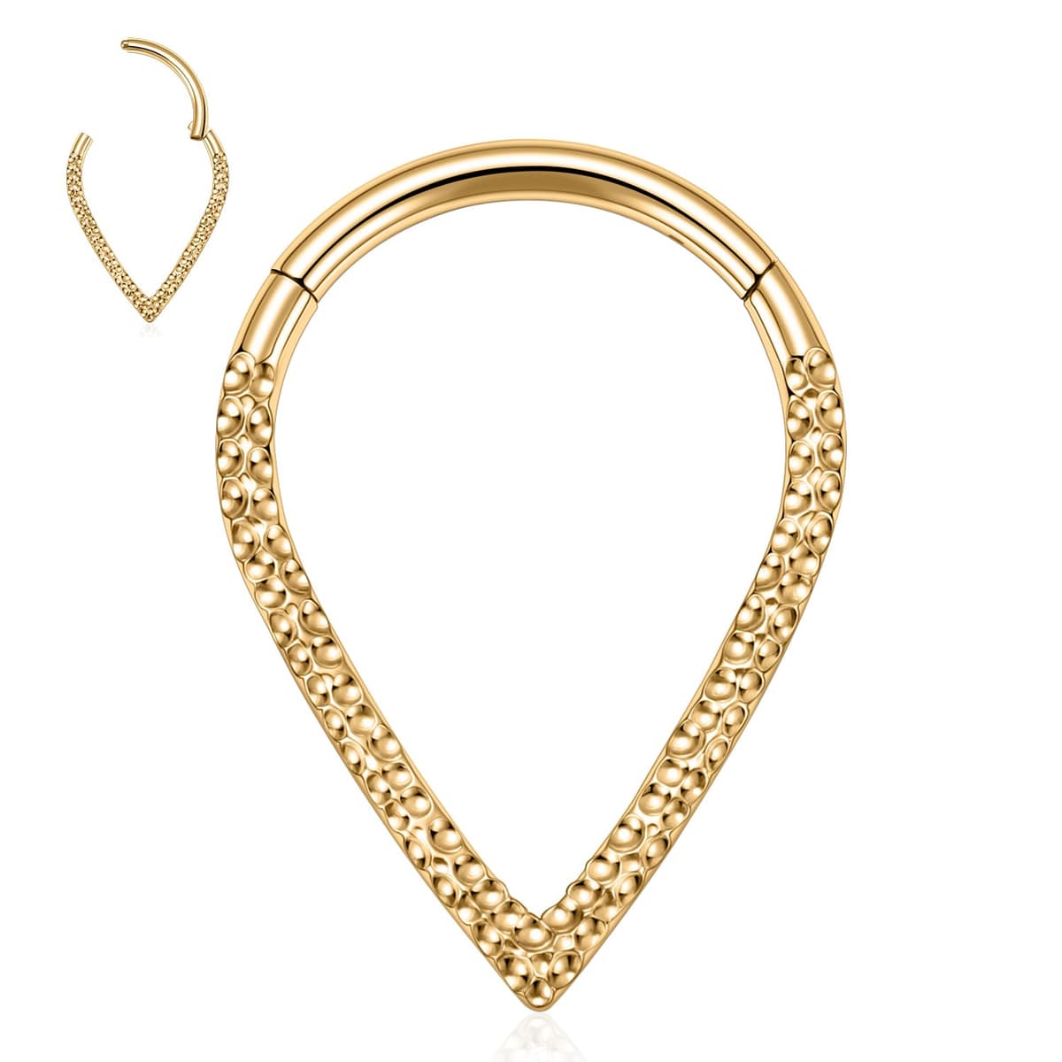 hengkaixuan Teardrop Daith Earrings Septum Jewellery Nose Hoop Ring Surgical Steel Daith Rook Tragus Piercing Jewellery Septum Clicker Ring Small Hoop Earring