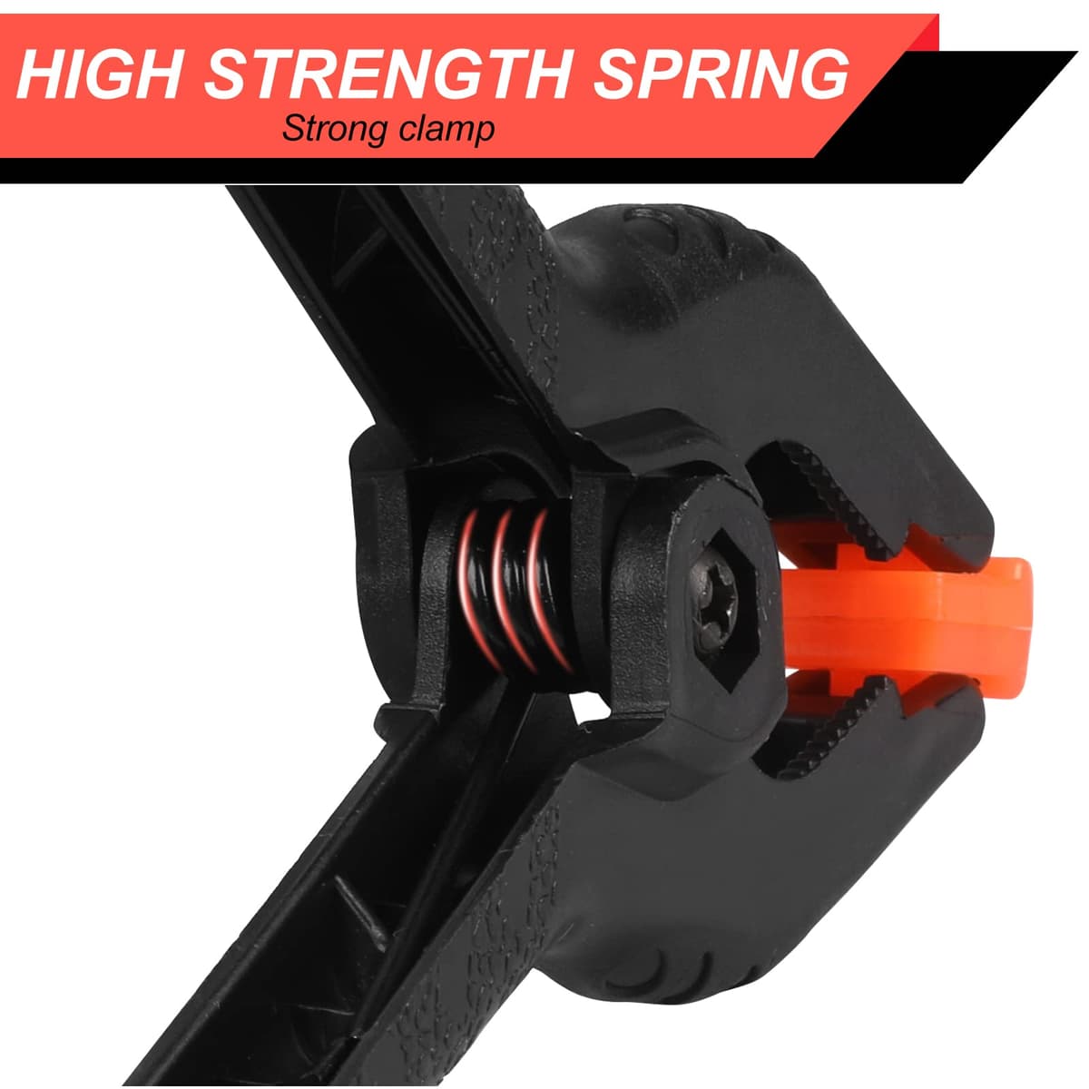 2 Pack Spring Clamps, 8.5inch Plastic Clips, Small Backdrop Clips, Clamps Heavy Duty, Spring Clips for Crafts, Backdrop Stand, Woodworking, Photography Studios (Black) — view 5