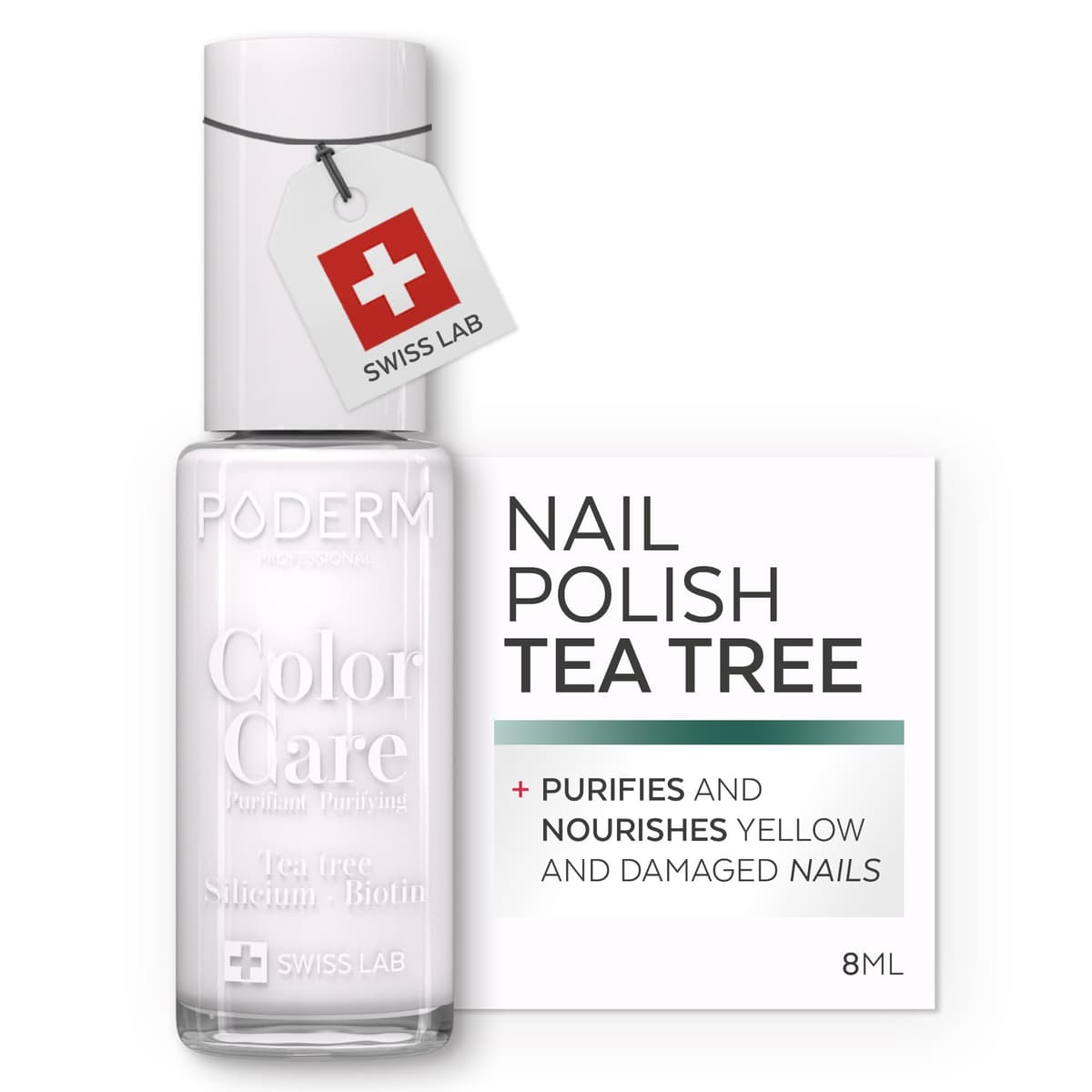 PODERM Nail Care Polish with Tea Tree - Rosewood | Swiss Lab - 8ML | Enriched with Tea Tree, Silicon & Biotin | Purifies, Clarifies & Nourishes Yellow Nails | Created by a Podiatrist — view 29