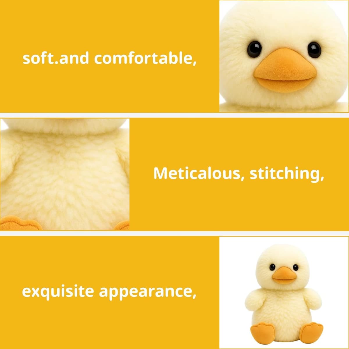 Cuddly Toy, 15cm Duck Teddy, Soft Toys, Cuddly Plush For Babies Toddlers, Plush Duck Gifts For Valentine's Day And Travel, Birthday, Easter Teddy Gift — view 3