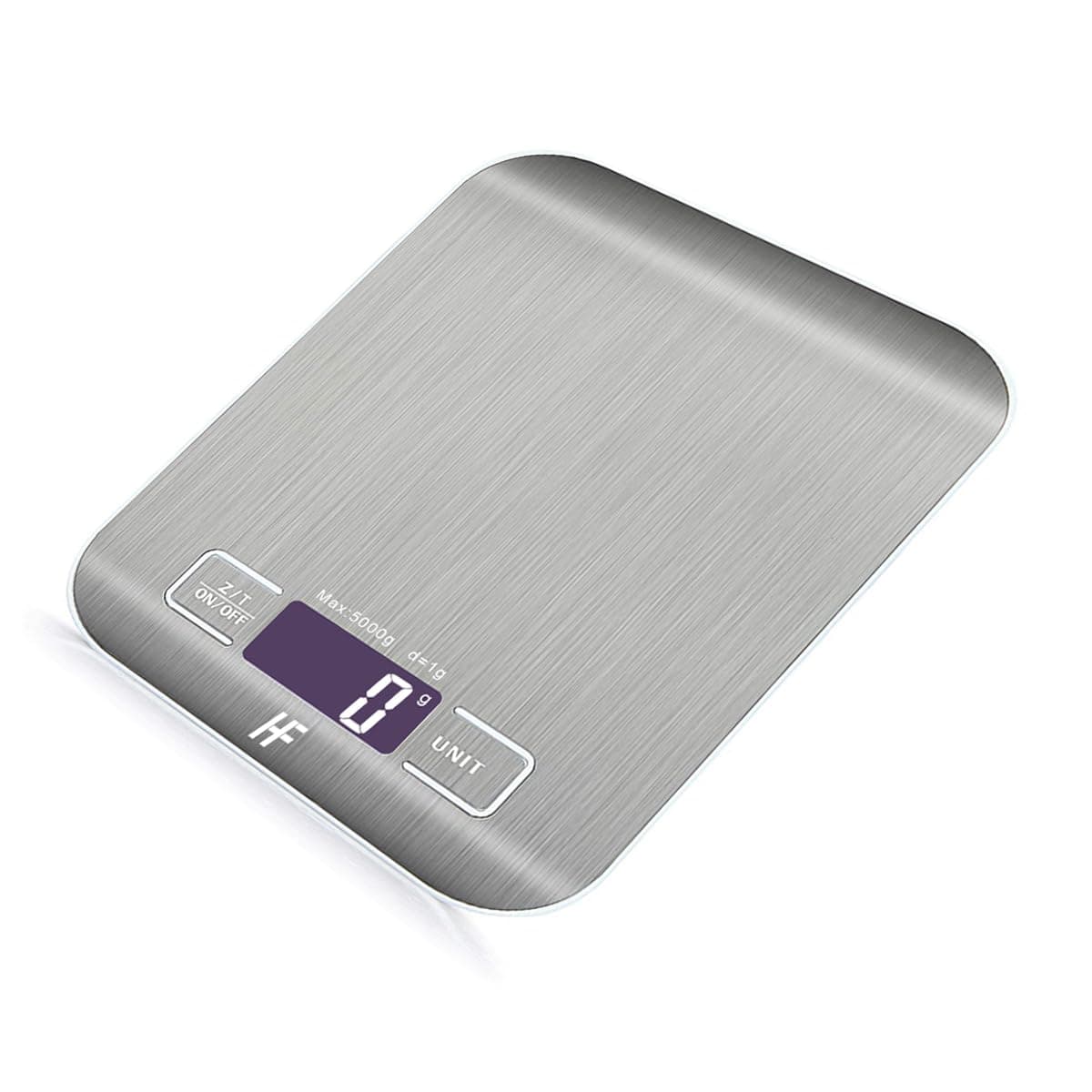 HomeFashion 5kg 1g 11lb Digital Kitchen Scales Food Scale with stainless steel Platform Electronic Cooking Backlit LCD Display Multifunction for Home and Office Use — view 2
