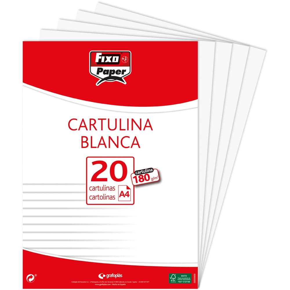 Fixo Paper 11110470 - Pack de 100 – Cartulina blanca A4, 180g — view 28
