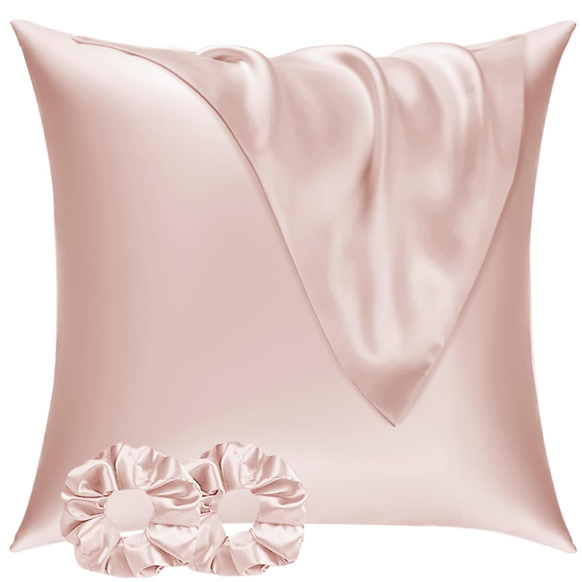 Vielit 2 Pack Satin Pillowcase for Hair and Skin Cooling,Soft as Silk Pillowcase for Hair and Skin,Easier Care than Silk Pillow Case Beige 50x75cm Gifts for Women Envelope & 2 Scrunchies — view 77