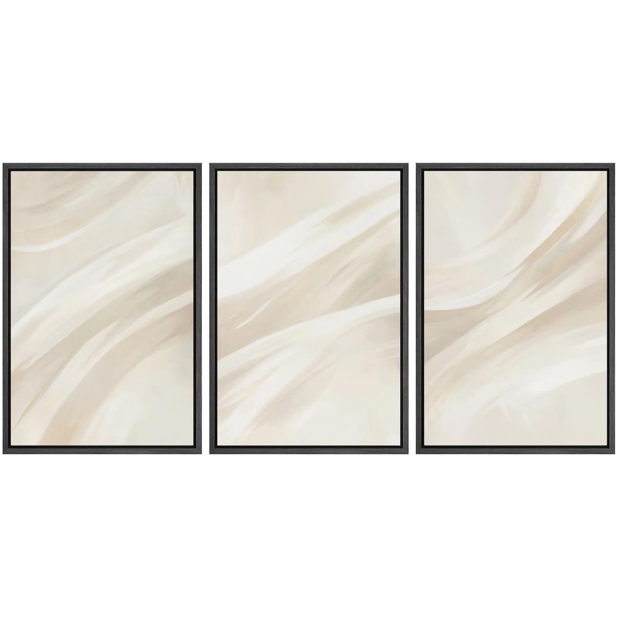 SIGNWIN Framed Canvas Print Wall Art Set Blue White Grunge Geometric Pattern Abstract Shapes Cozy Neutral Decorative Contemporary Minimal for Living Room, Bedroom, Office - 24"x36"x3 Natural — view 76