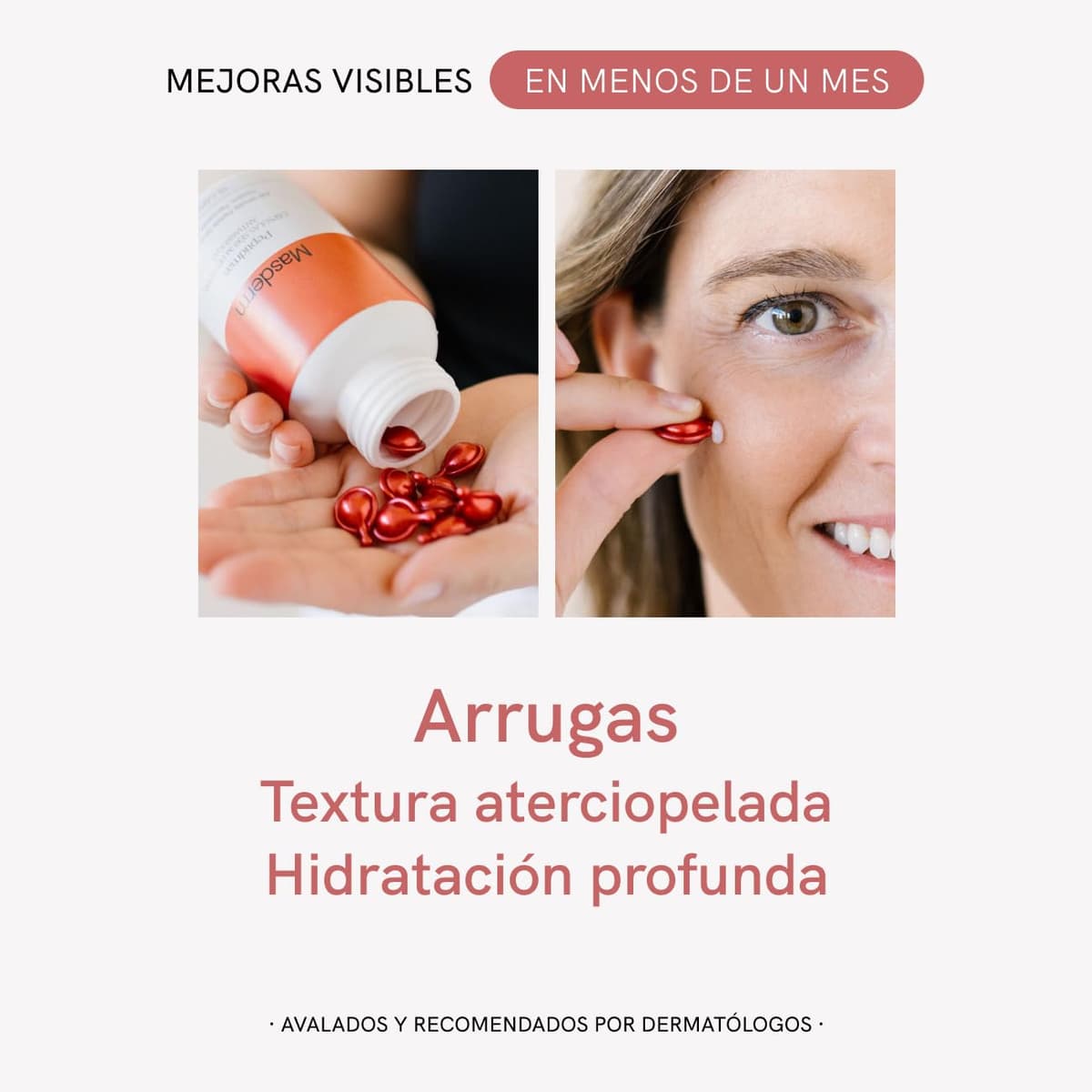 MASDERM - Capsulas de Serum con Peptidos Faciales Antiedad y Antiarrugas, Serum Hidratante Facial, Rutina Skin Care Producción Colageno, Piel más Suave, Crema Belleza Mujer Hidratante, 90 Capsulas — view 2
